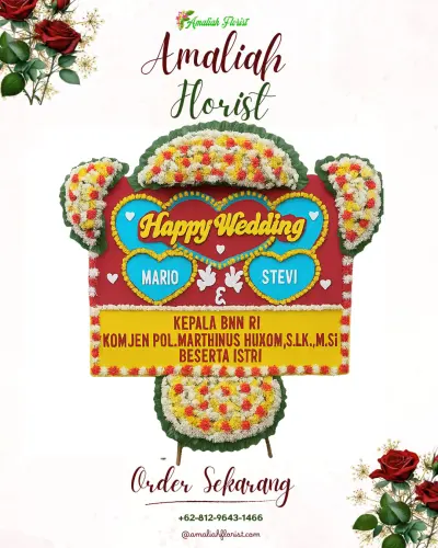 Karangan Papan Bunga Pernikahan di Sei Kera Hulu